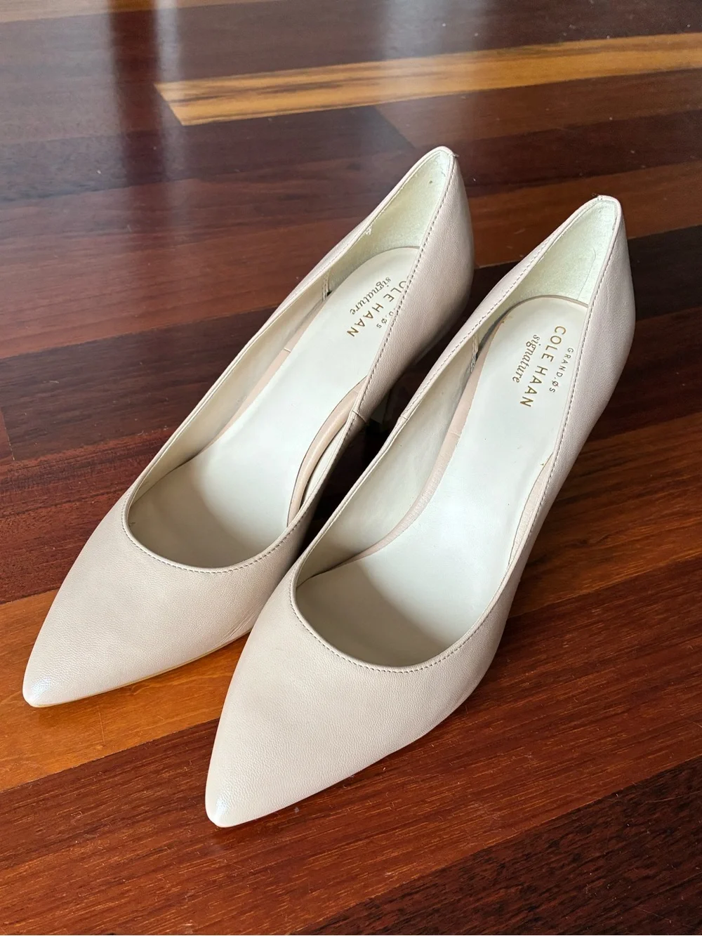 Never Been Worn! Cole Haan Nude Pointed-Toe Leather Pumps 3” Heel